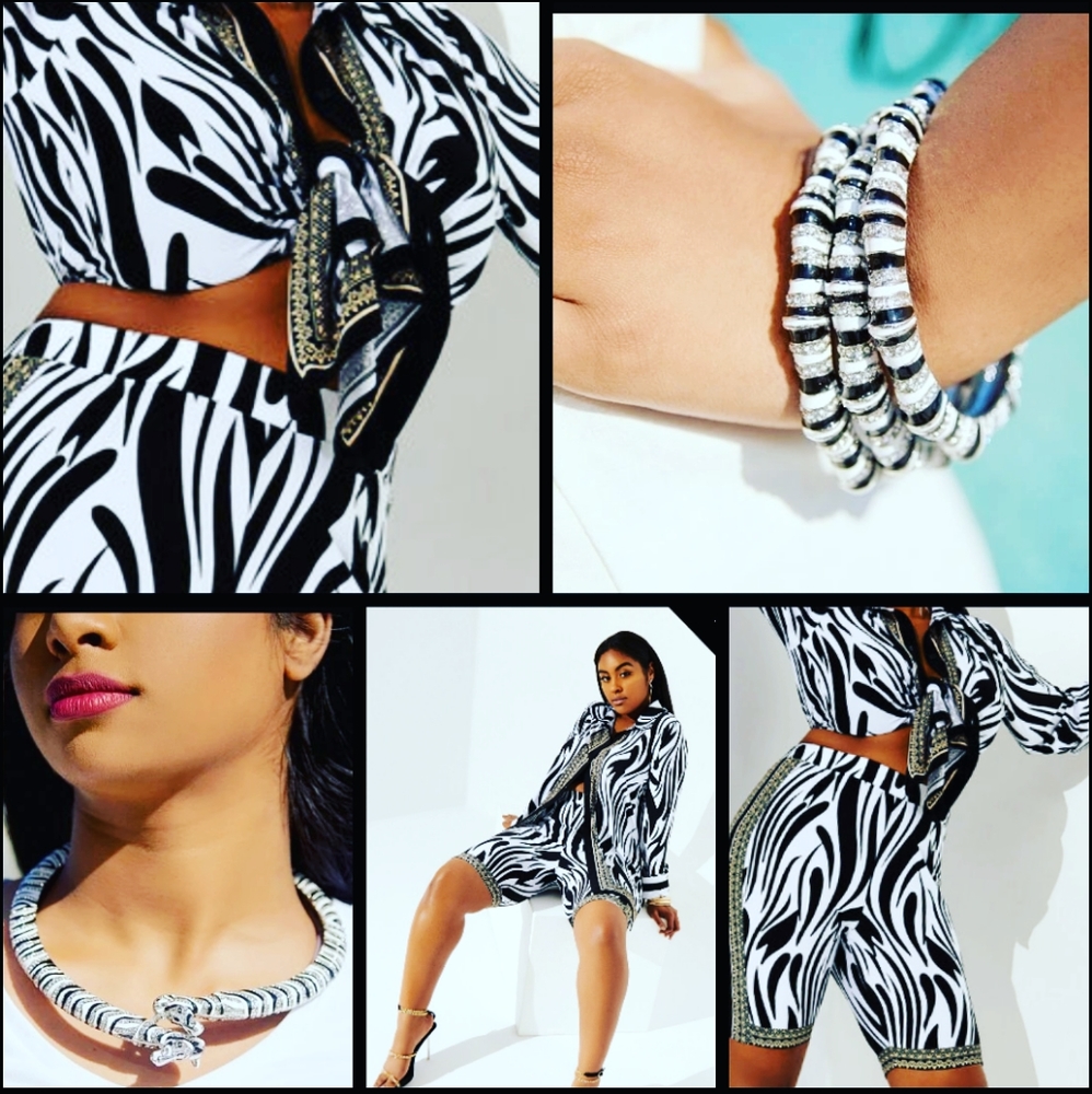 2 piece outfit blouse and short set.